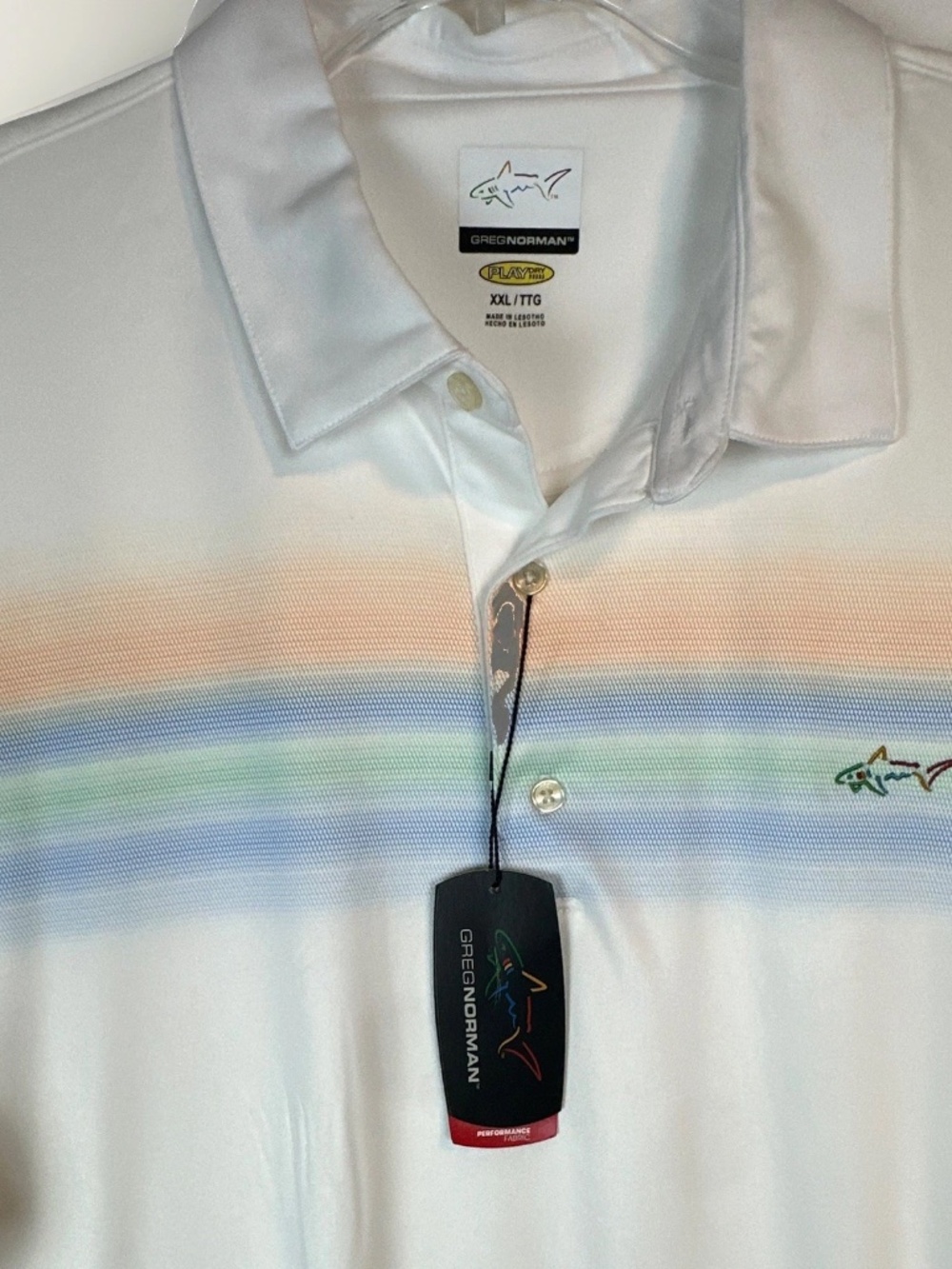 Greg Norman Men’s Polo Shirt 2XL Regular White 100% Polyester New w/ Tags